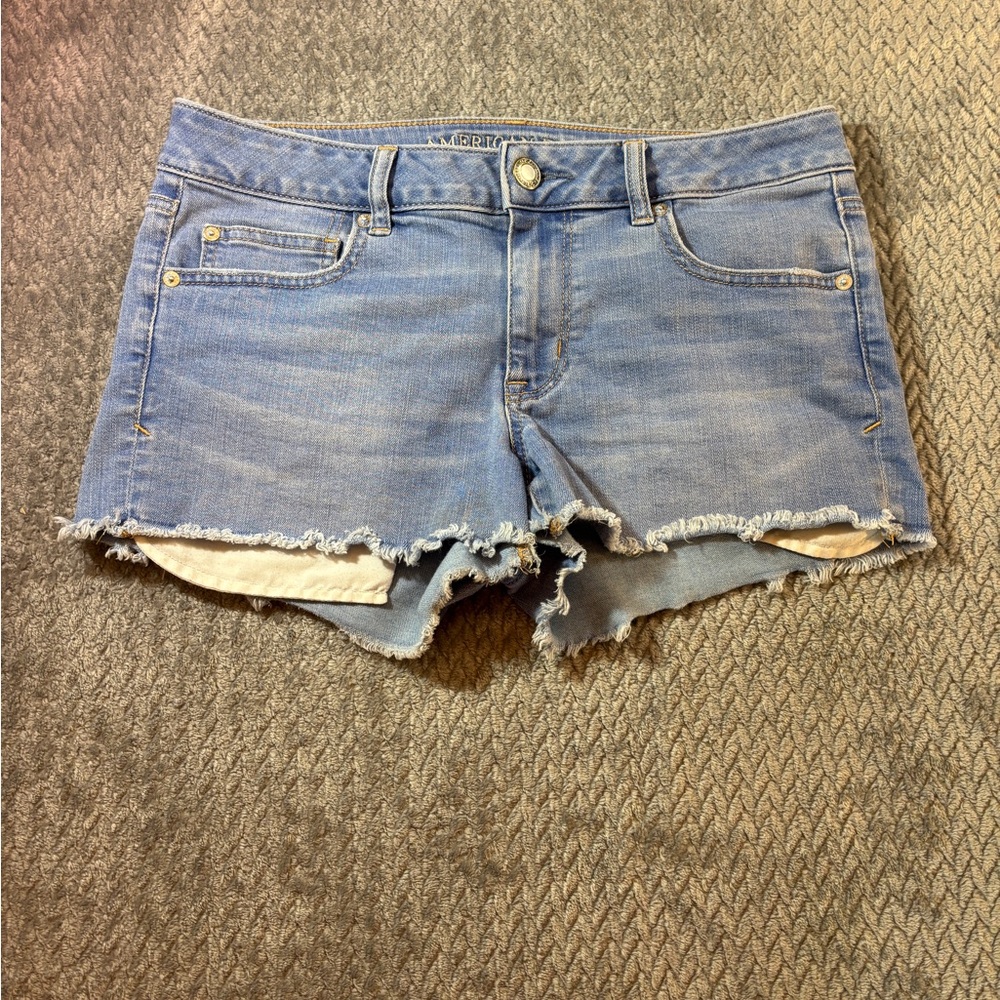 American Eagle Outfitters Light Blue Denim Jean Shorts shortie super stretch
